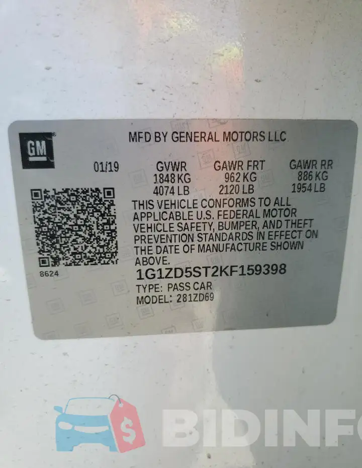 1G1ZD5ST2KF159398 Photo# 12