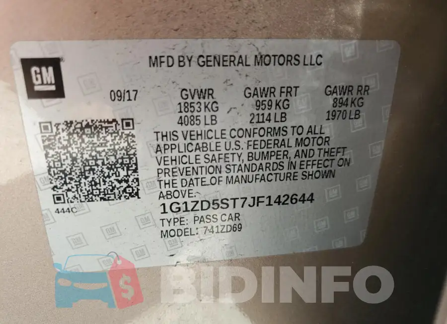 1G1ZD5ST7JF142644 Photo# 13