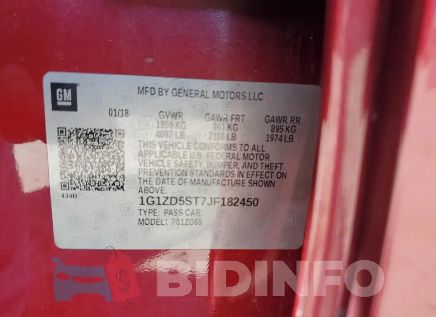1G1ZD5ST7JF182450 Photo# 12