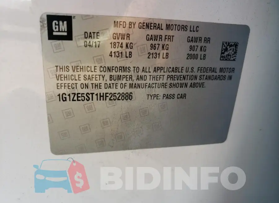1G1ZE5ST1HF252886 Photo# 12