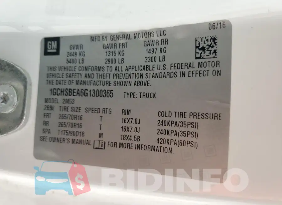 1GCHSBEA6G1300365 Photo# 12