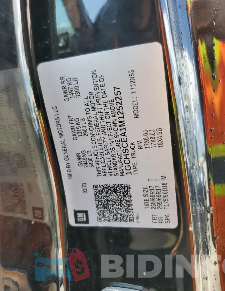 1GCHSCEA1M1252257 Photo# 12