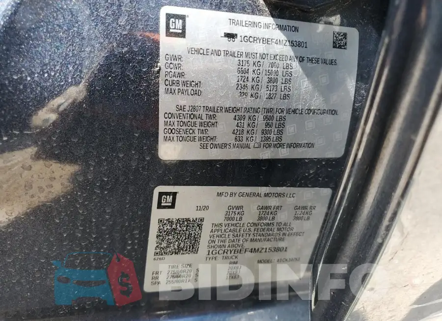 1GCRYBEF4MZ153801 Photo# 12
