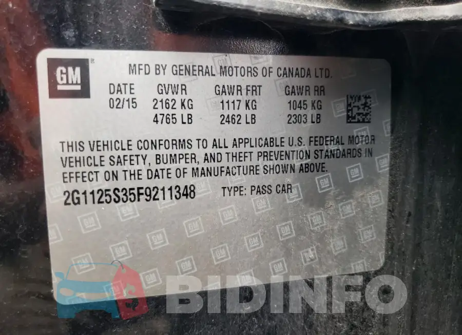 2G1125S35F9211348 Photo# 13