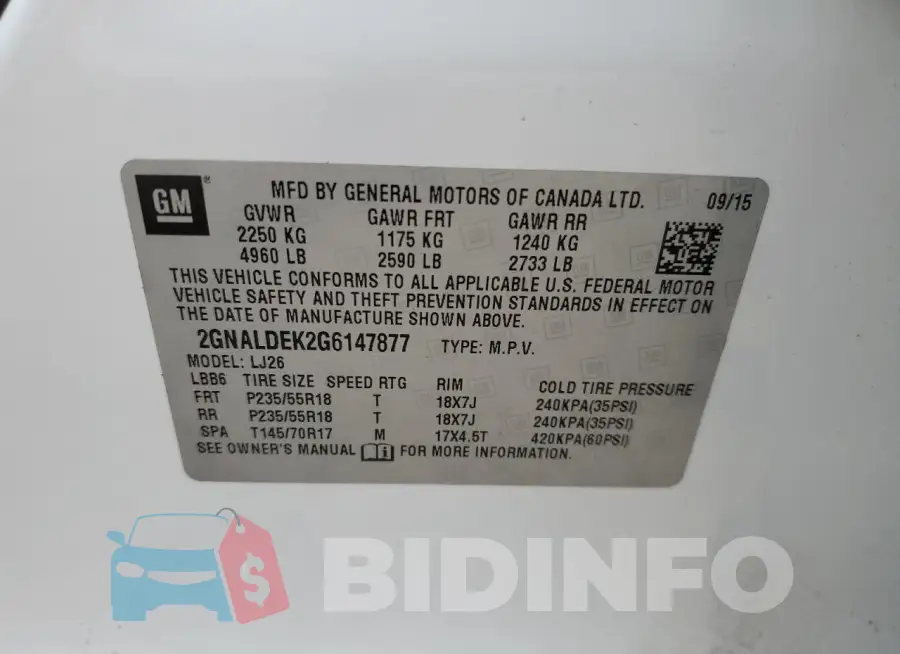 2GNALDEK2G6147877 Photo# 13