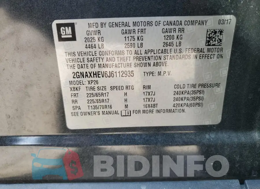 2GNAXHEV6J6112935 Photo# 12