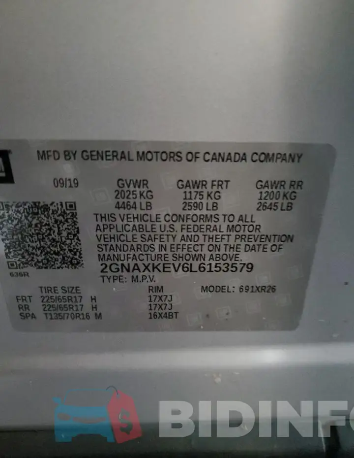 2GNAXKEV6L6153579 Photo# 14