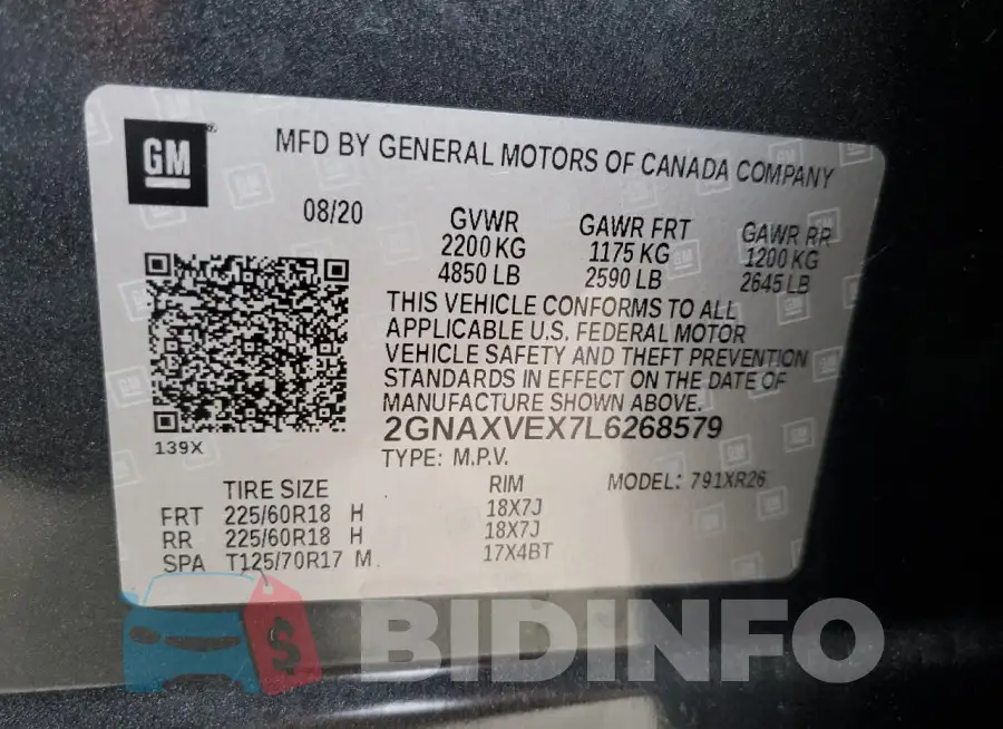 2GNAXVEX7L6268579 Photo# 13