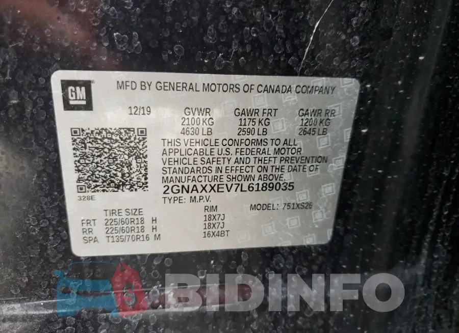 2GNAXXEV7L6189035 Photo# 13