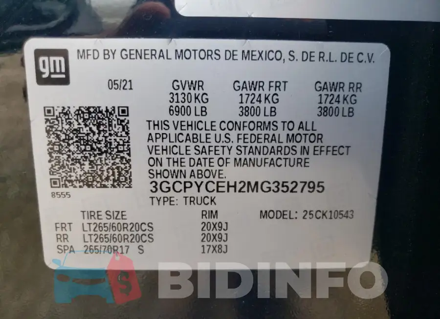 3GCPYCEH2MG352795 Photo# 12