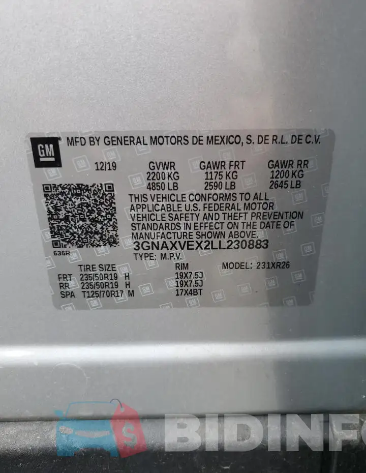 3GNAXVEX2LL230883 Photo# 13
