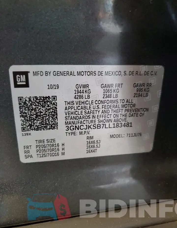 3GNCJKSB7LL183481 Photo# 12