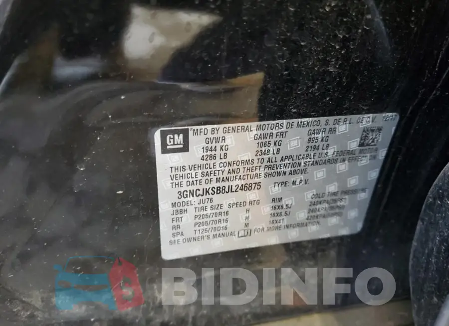 3GNCJKSB8JL246875 Photo# 12