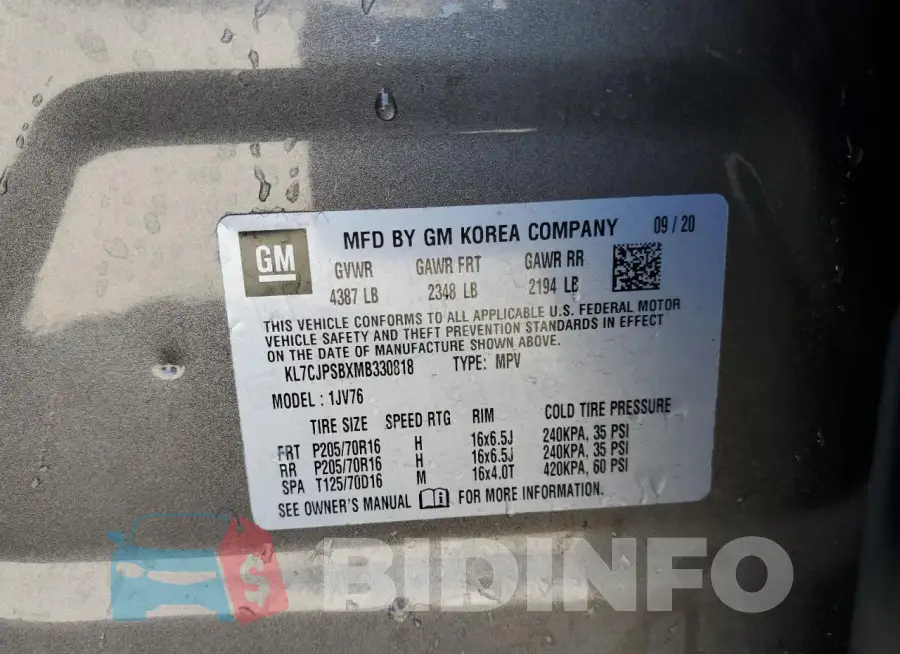 KL7CJPSBXMB330818 Photo# 12