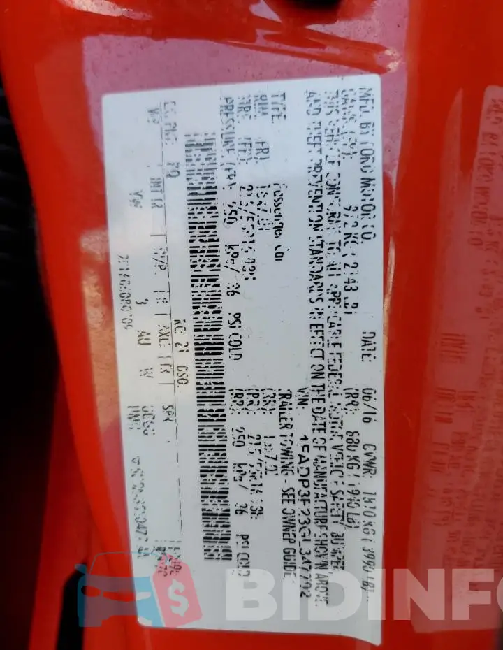 1FADP3F23GL347702 Photo# 12
