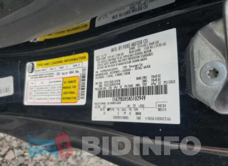 1FATP8UH5N5102949 Photo# 12