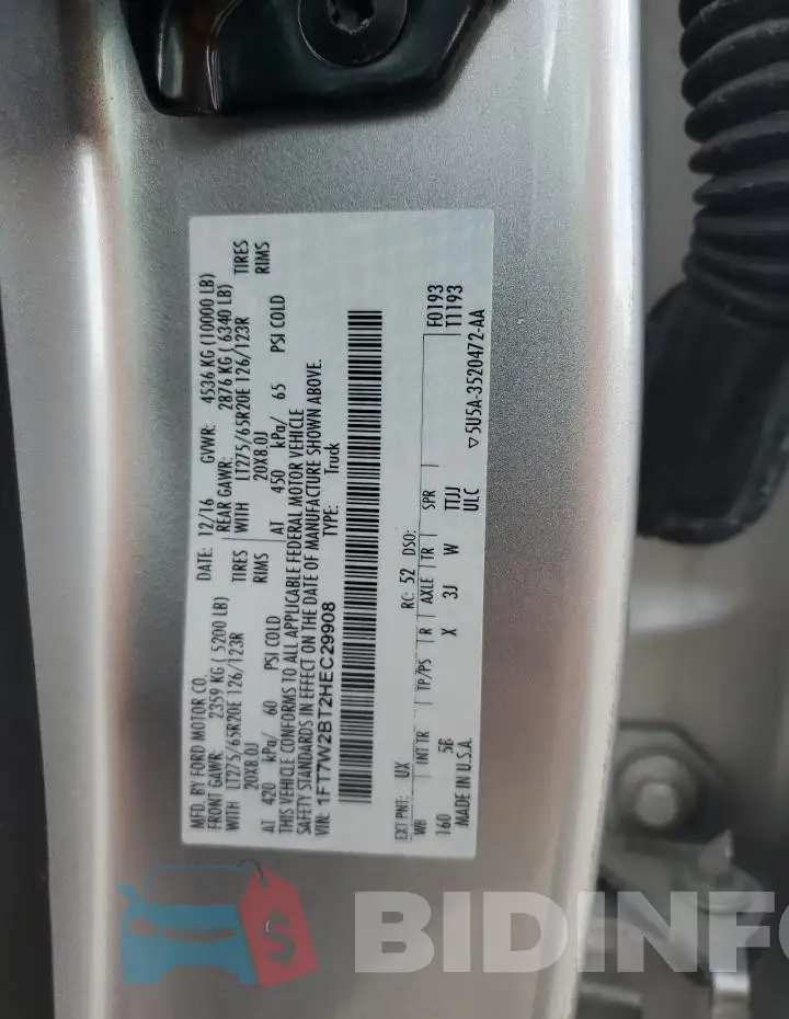 1FT7W2BT2HEC29908 Photo# 12