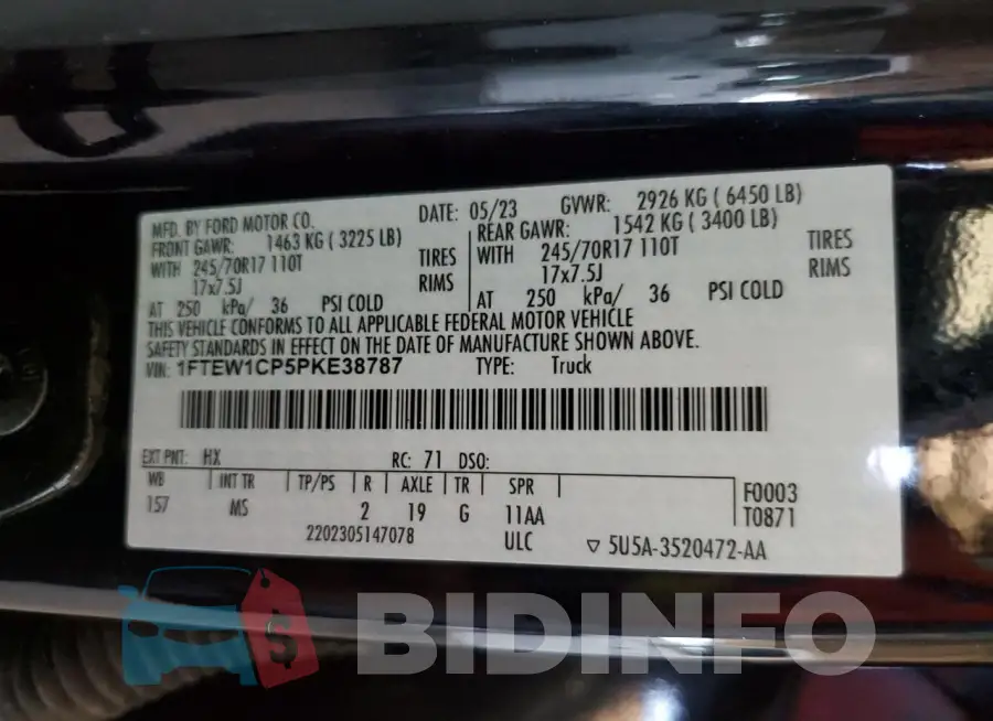1FTEW1CP5PKE38787 Photo# 12