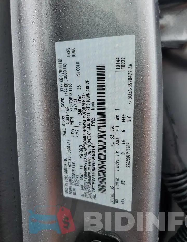 1FTEW1E88NFA68141 Photo# 12