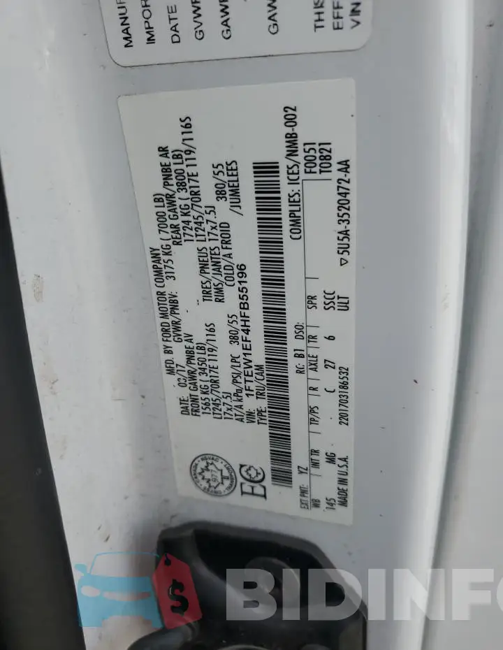 1FTEW1EF4HFB55196 Photo# 12