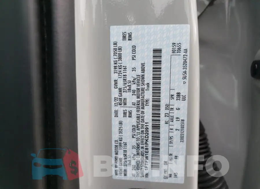 1FTFW1E81PKD20911 Photo# 12