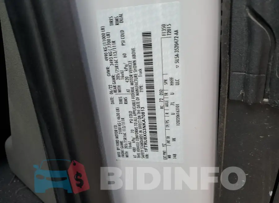 1FTRU8XG3NKA70813 Photo# 13