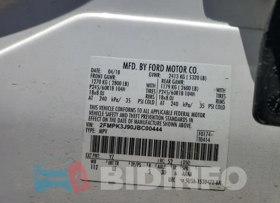 2FMPK3J90JBC00444 Photo# 13