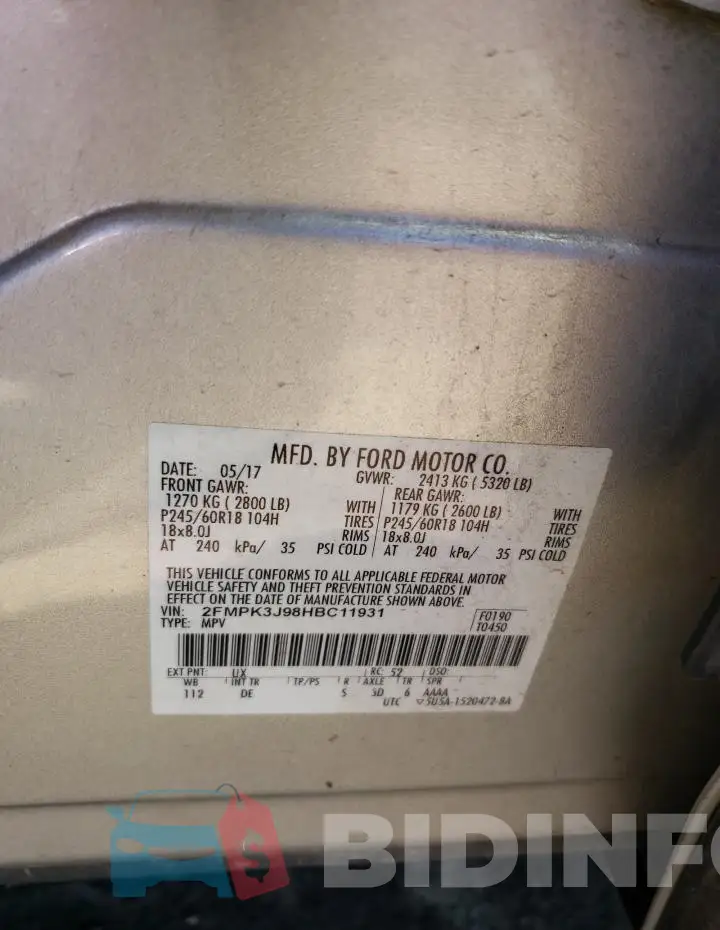 2FMPK3J98HBC11931 Photo# 13