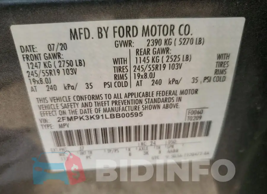 2FMPK3K91LBB00595 Photo# 12