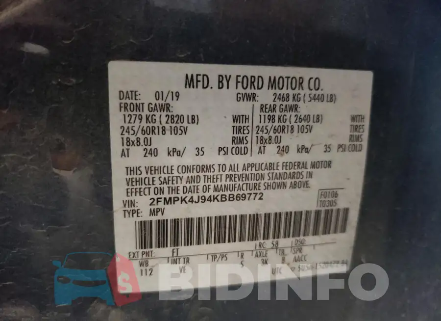 2FMPK4J94KBB69772 Photo# 13