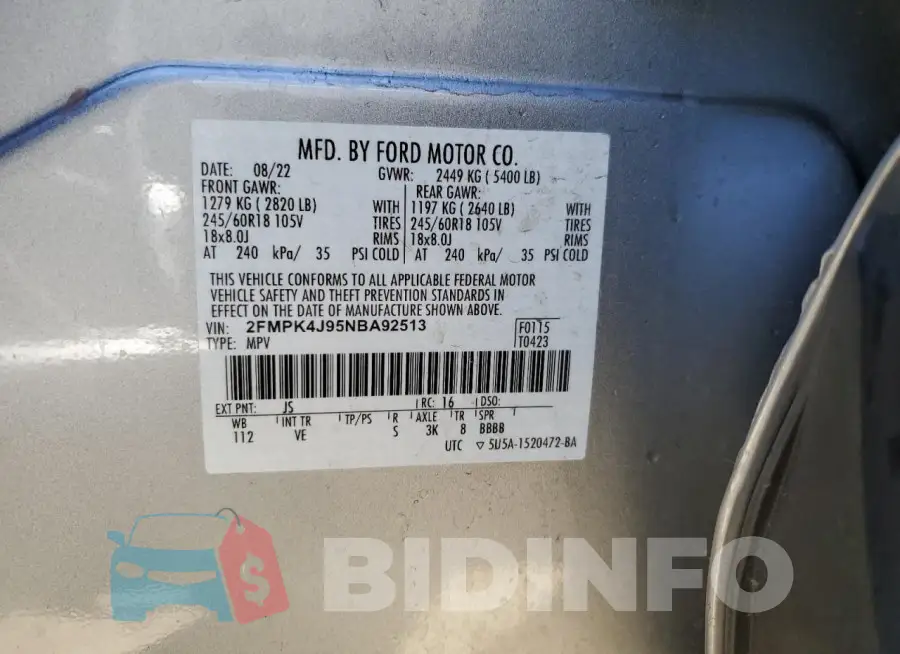 2FMPK4J95NBA92513 Photo# 14