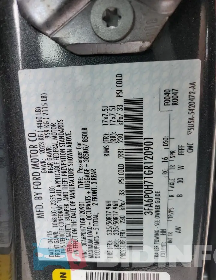 3FA6P0H71GR120901 Photo# 12