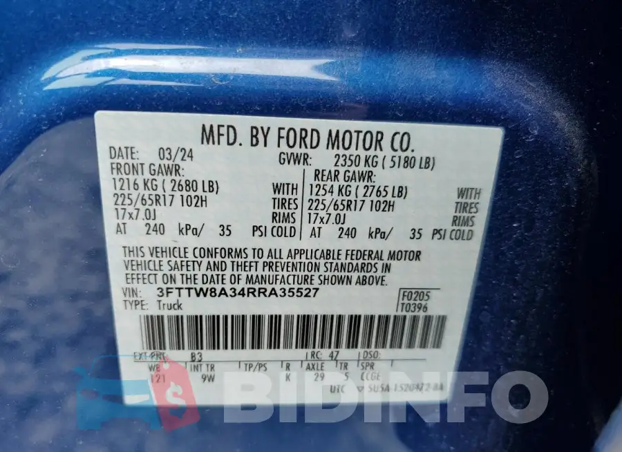 3FTTW8A34RRA35527 Photo# 12