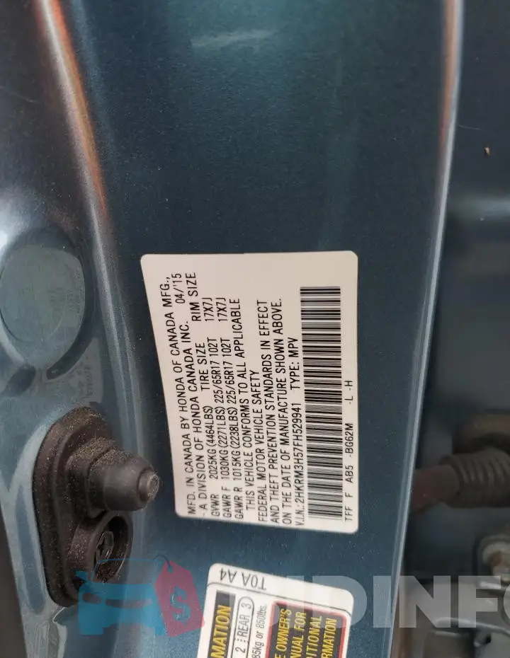 2HKRM3H57FH529941 Photo# 13