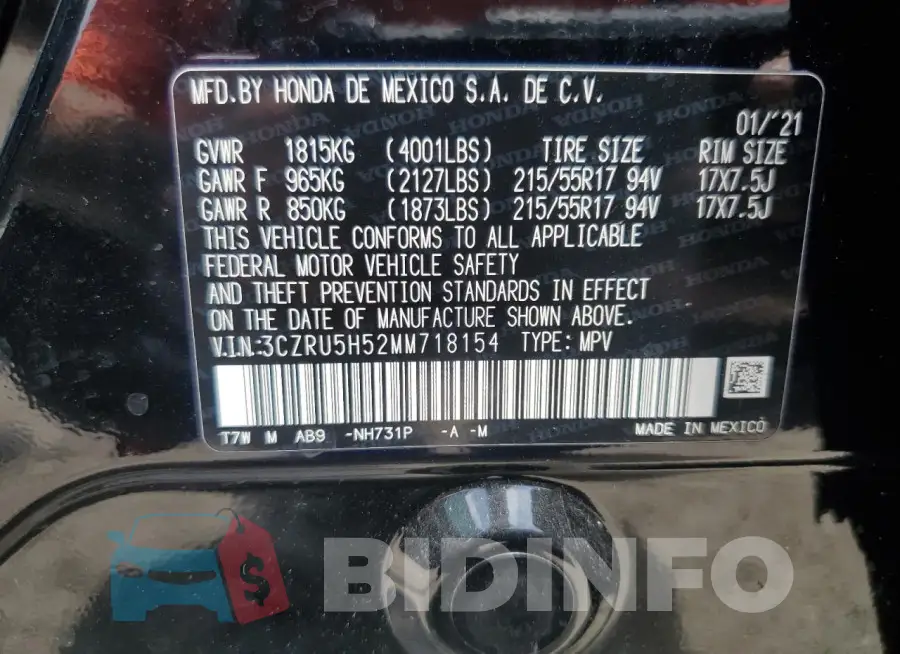 3CZRU5H52MM718154 Photo# 14