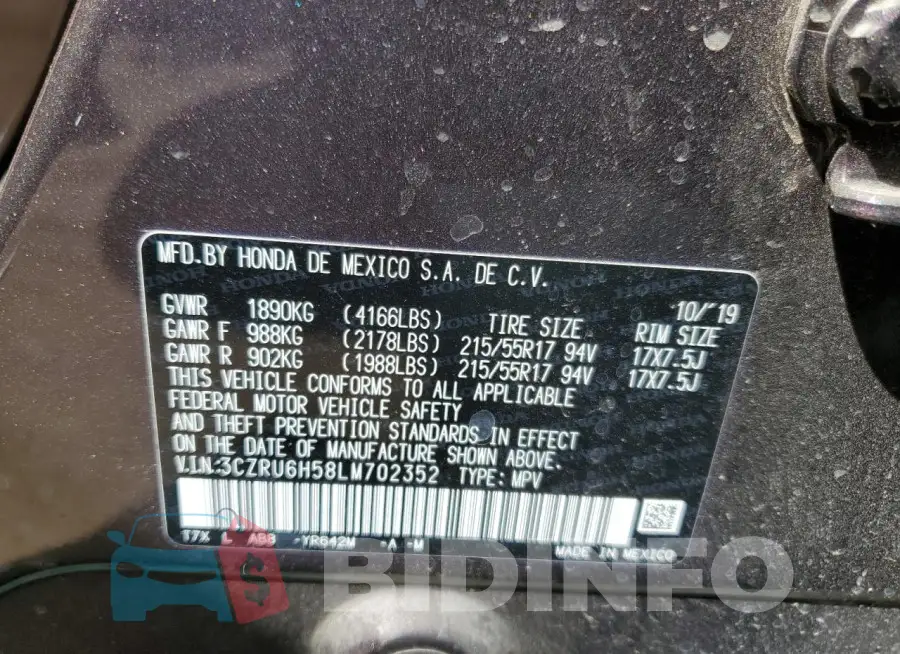 3CZRU6H58LM702352 Photo# 13