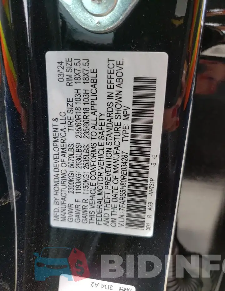 7FARS5H80RE034287 Photo# 14