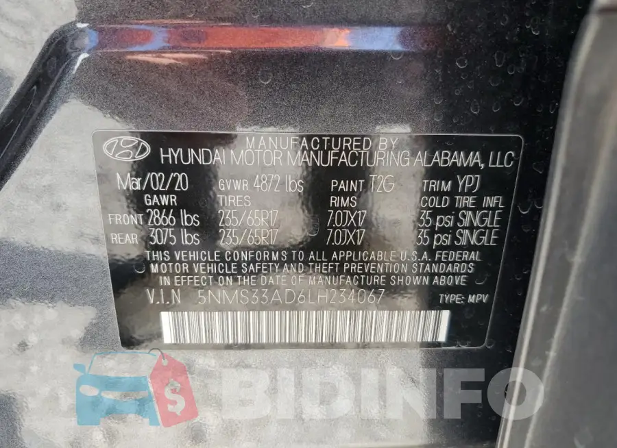 5NMS33AD6LH234067 Photo# 14