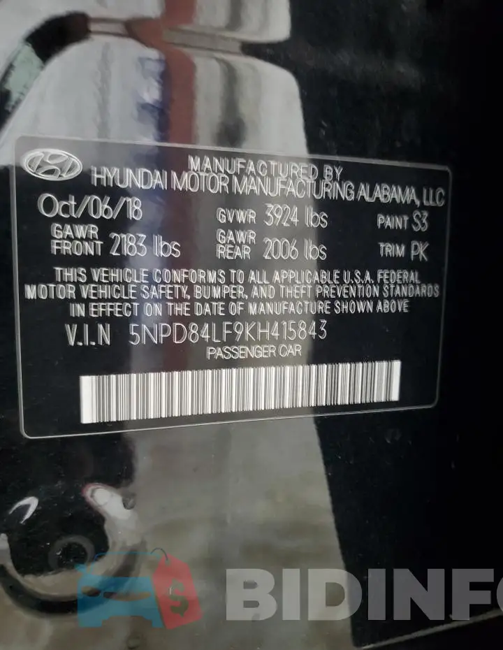 5NPD84LF9KH415843 Photo# 12