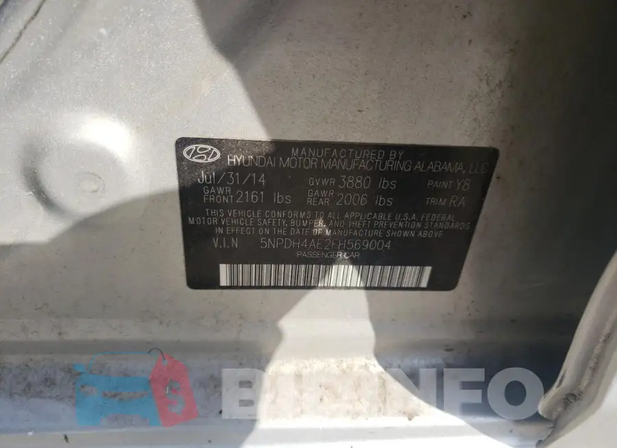 5NPDH4AE2FH569004 Photo# 12