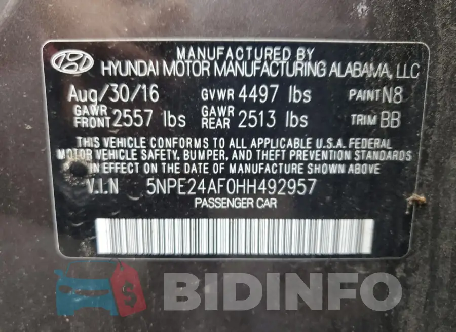 5NPE24AF0HH492957 Photo# 12