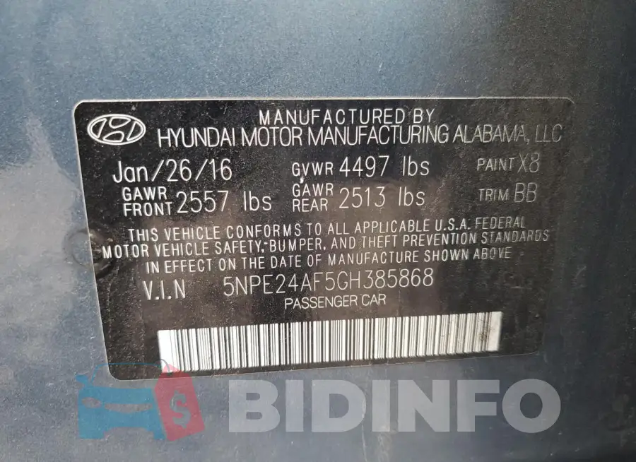 5NPE24AF5GH385868 Photo# 13