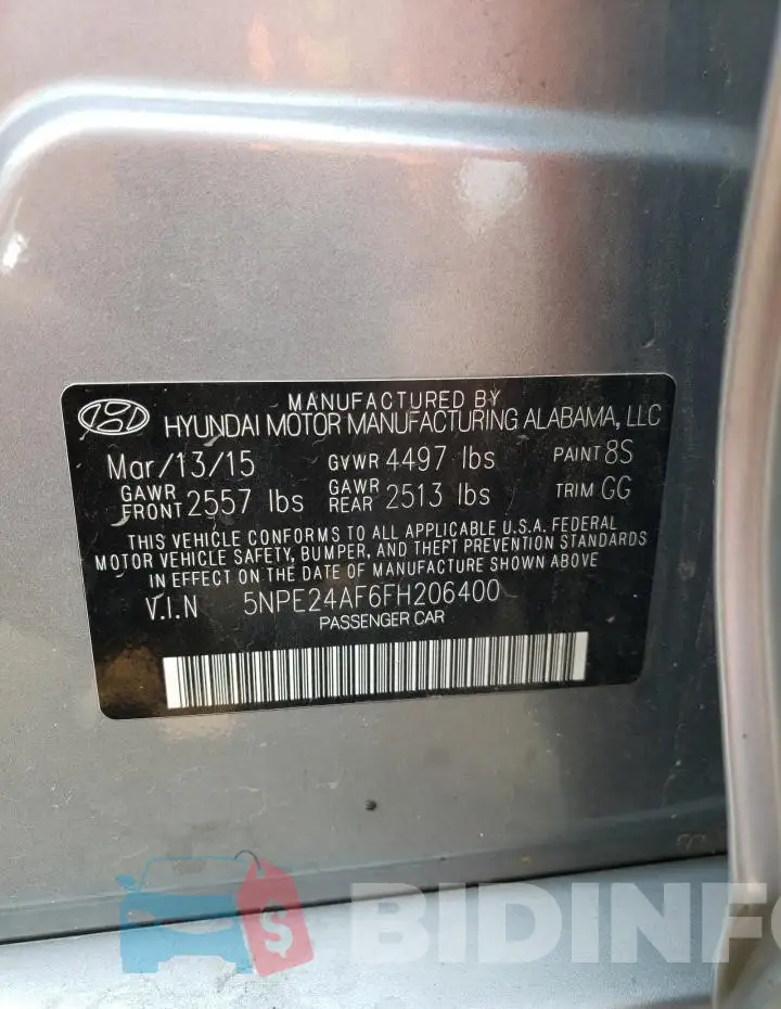 5NPE24AF6FH206400 Photo# 12