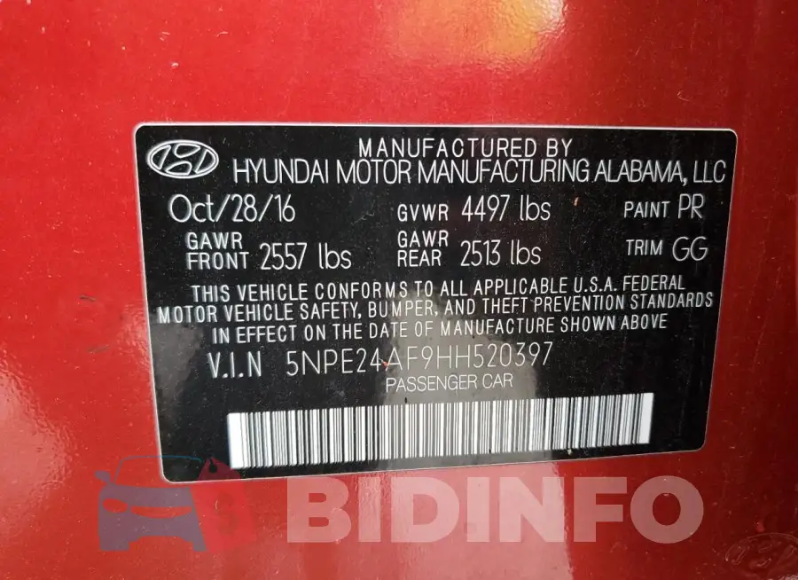5NPE24AF9HH520397 Photo# 12