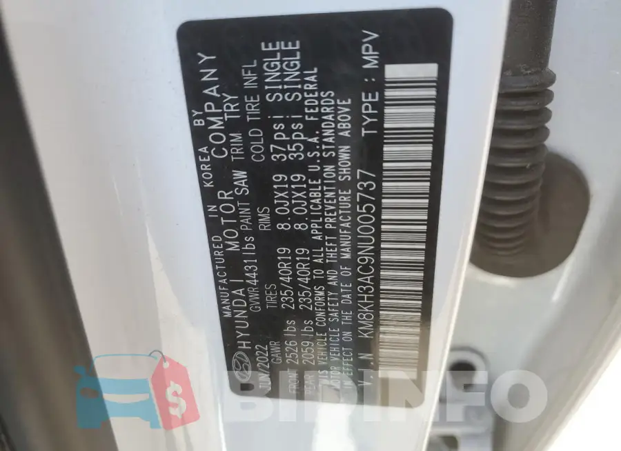 KM8KH3AC9NU005737 Photo# 12