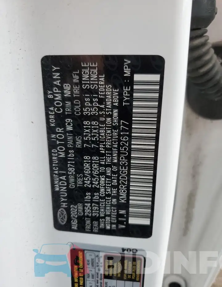 KM8R2DGE3PU526177 Photo# 13