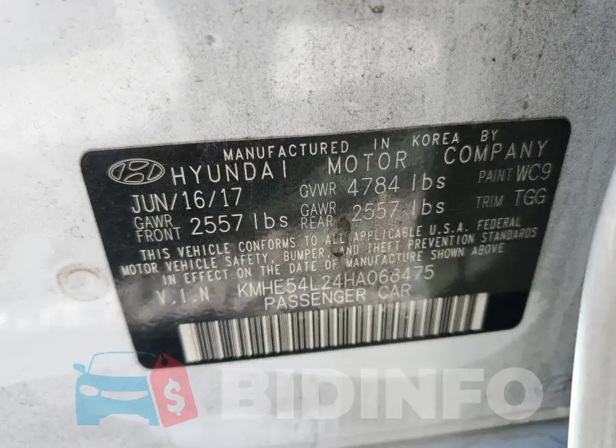 KMHE54L24HA068475 Photo# 12