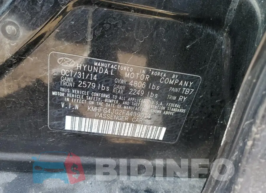 KMHFG4JG2FA439014 Photo# 12