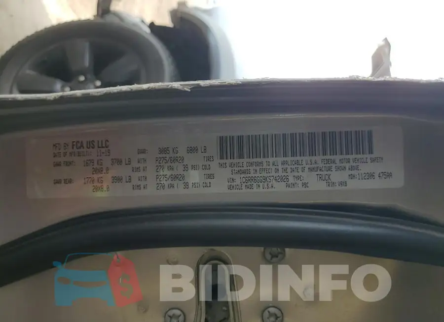 1C6RR6GG9KS742026 Photo# 12