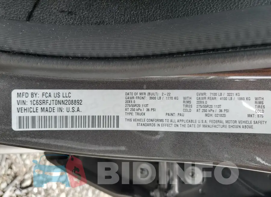 1C6SRFJT0NN208892 Photo# 12